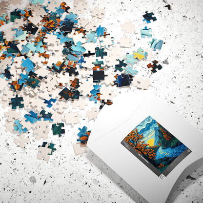 Mosaic Autumn Sunrise Landscape Jigsaw Puzzle, Fun Family Activity, Gift for Nature Enthusiasts Puzzle The Puzzle Chest