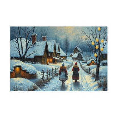 Ukrainian Village Jigsaw Puzzle - Winter Scene, Family Activity, Folk Art Puzzle, Christmas Holiday or Birthday Gift for Friends 1014 pcs (Horizontal) Puzzle The Puzzle Chest