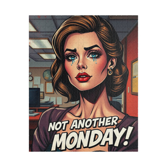 Retro Pop Art Jigsaw Puzzle | Not Another Monday | Fun Gift for Puzzle Lovers, Pop Culture Art, Wall Decor, Stress Relief, Family Activity 520 pcs (Vertical) Puzzle The Puzzle Chest