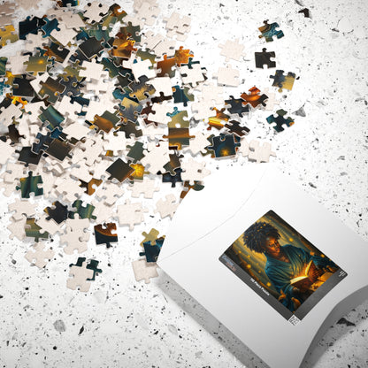 Celestial Black Woman Jigsaw Puzzle, African American Lady in Magical Forest, Negro Artwork, Unique Cultural Gift for Puzzle Lover Puzzle The Puzzle Chest