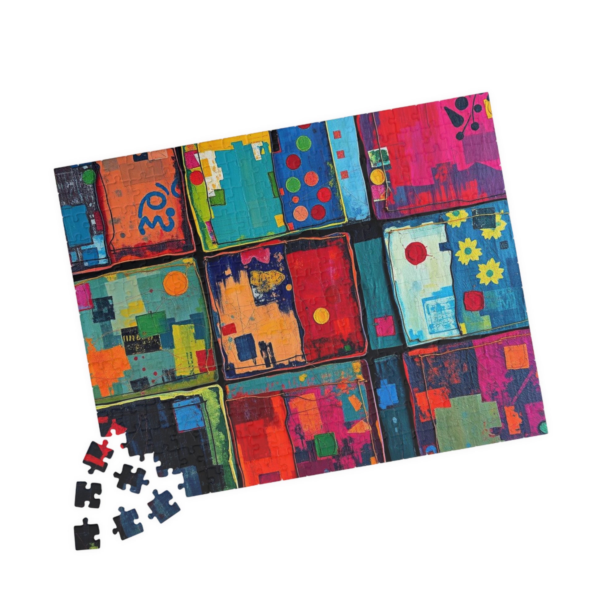 Colorful Abstract Art Puzzle - 110, 252, 520, 1014-piece, Fun Family Activity, Gift for Puzzle Lovers, Home Entertainment Party Game Puzzle The Puzzle Chest