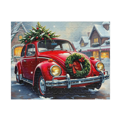 Winter Wonderland Jigsaw Puzzle - Christmas Vintage Car Theme, Retro Auto Holiday Gift for Families, Solo Winter Fun, 110-1014 Piece