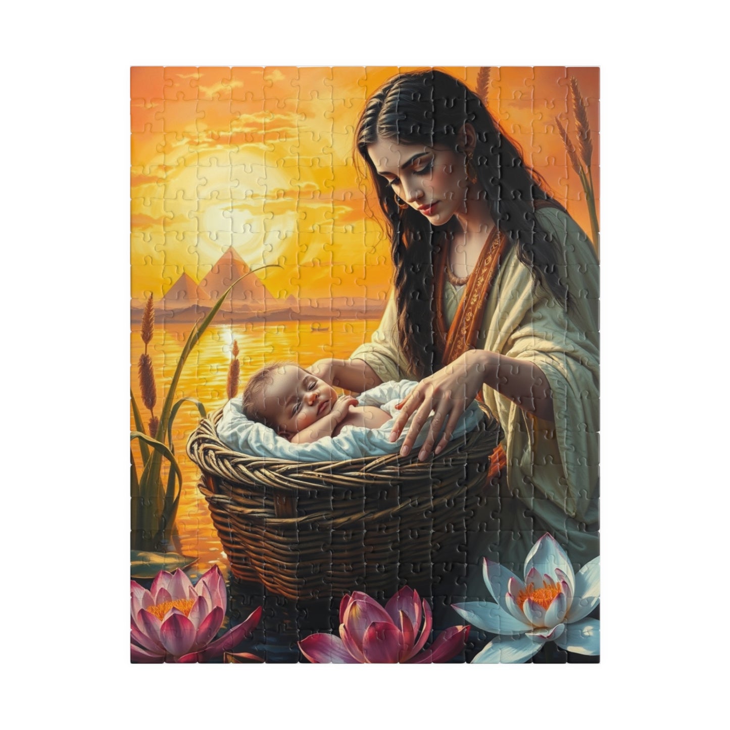 Christian Jigsaw Puzzle, Baby Moses Nile River Biblical Scene, Home Entertainment, Brain Teaser, Religious Puzzle Lover Gift for Friends