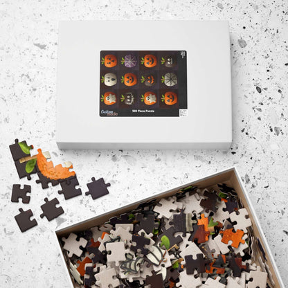 Halloween Candy Apple Jigsaw Puzzle – Grid of Decorative Candied Apples with Spooky Fun Designs Puzzle The Puzzle Chest