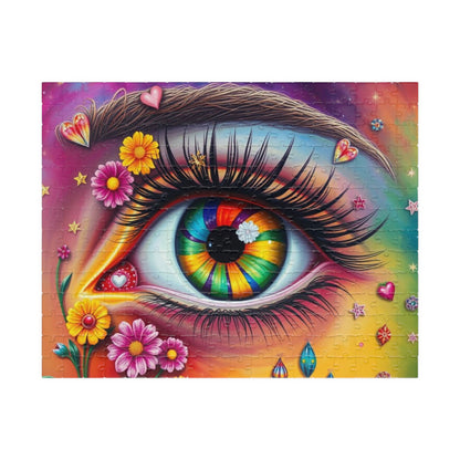 Watchful Heart - LGBTQ+ Pride Surreal Jigsaw Puzzle, Rainbow Eye Puzzle, Colorful Pride Puzzle for Holiday Birthday Pride Month Gift 252 pcs (Horizontal) Puzzle The Puzzle Chest