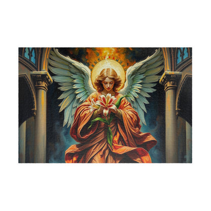 Divine Messenger Jigsaw Puzzle, Angel Artwork, Gothic Art Print, Elegant Puzzle for Adults, Holiday Birthday Gift for Friend Indoor Activity 1014 pcs (Horizontal) Puzzle The Puzzle Chest