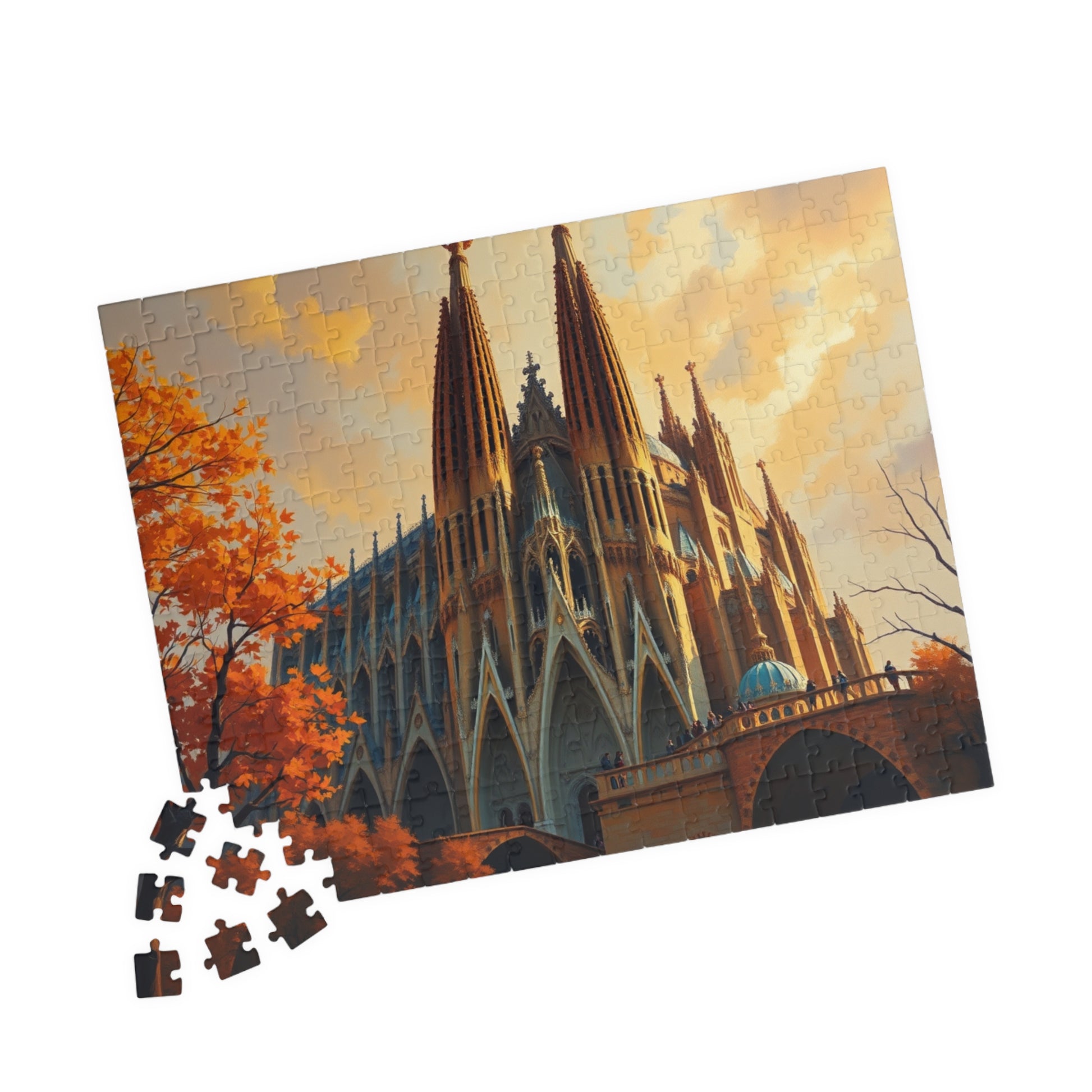 Autunm Sagrada Familia Puzzle, Famous Landmark Iconic Barcelona Church, Travel-inspired Jigsaw, Architecture Lover Gift, Mindful Activity Puzzle The Puzzle Chest