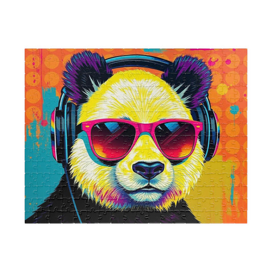 Vibrant Panda Puzzle - Pop Art Jigsaw Game, Fun Family Night, Animal Lover Gift for Friends, Colorful Home Entertainment 252 pcs (Horizontal) Puzzle The Puzzle Chest