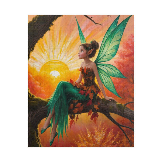 Fairy Jigsaw Puzzle, Mystical Woodland Fairy Sunrise Scene, Ideal for Solo Fun or Family Activity, Fantasy Lover Holiday Birthday Gift for Friends 520 pcs (Vertical) Puzzle The Puzzle Chest