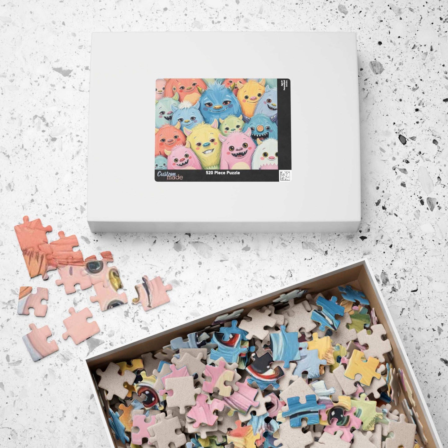 Cute Monster Collage Jigsaw Puzzle, Halloween Puzzle for Adults