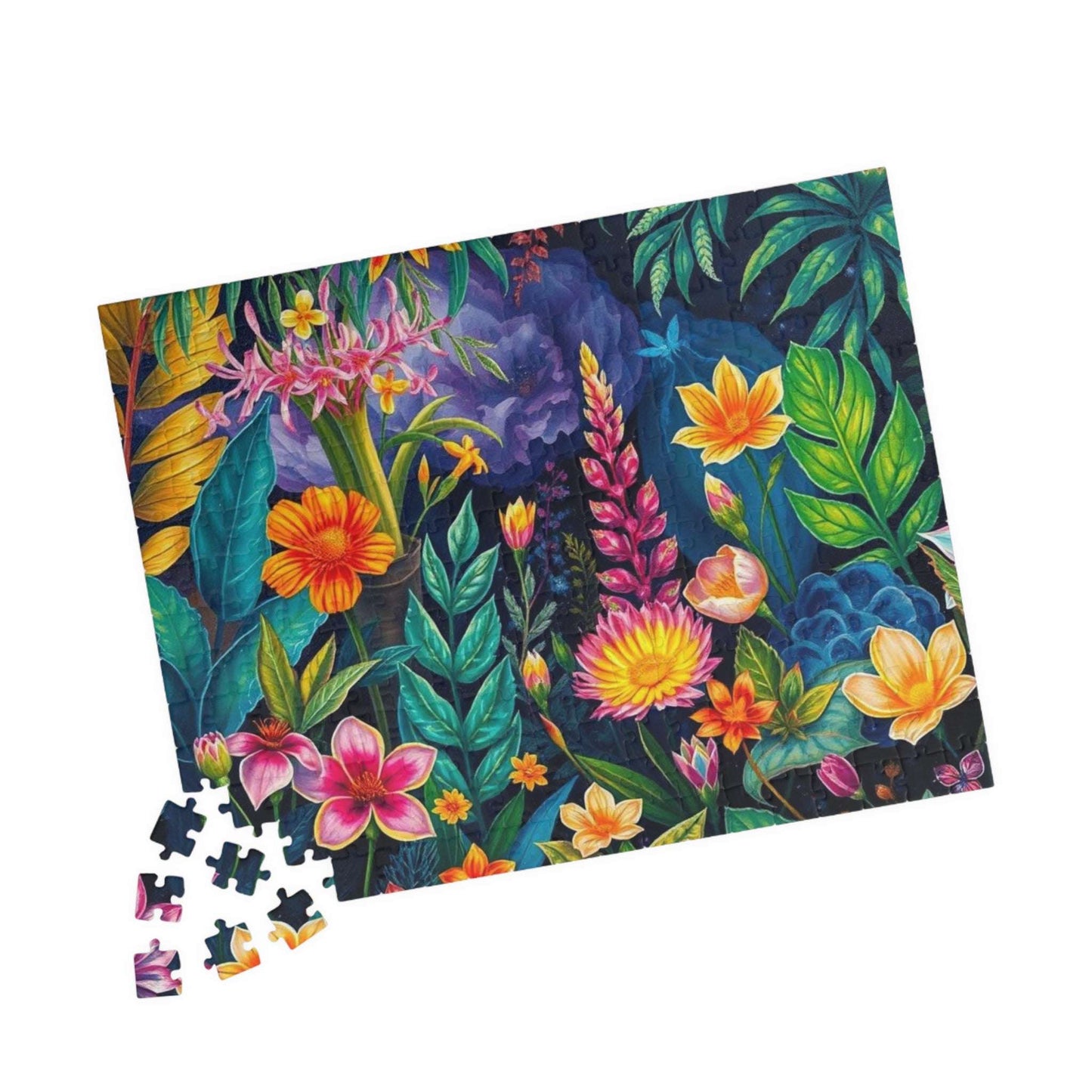 Twilight Garden Floral Jigsaw Puzzle - 110, 252, 520, 1014-piece Mystic Flower Puzzle