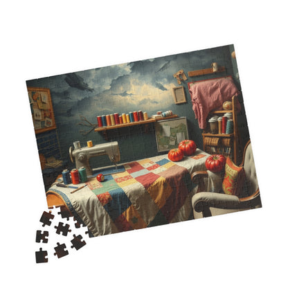 Cozy Sewing Room Jigsaw Puzzle, Quilting Studio DIY Jigsaw Game, 110-1014Piece Toy, Crafting Hobby Gift, Relaxing Fun Family Activity, Gift