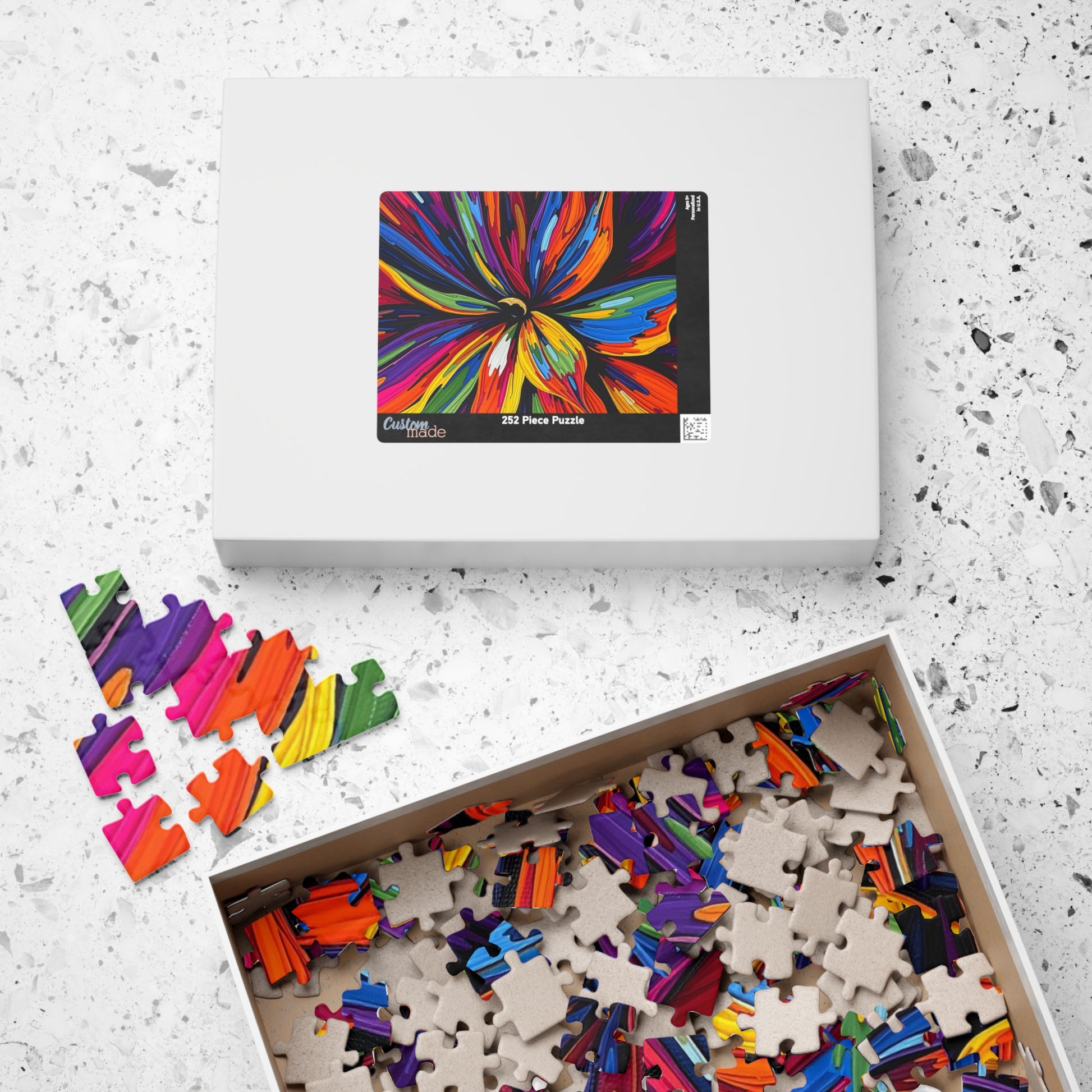 Close-up Abstract Flower Jigsaw Puzzle - Colorful Floral Art Puzzle The Puzzle Chest