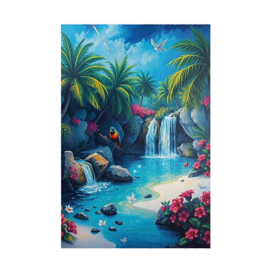 Tropical Paradise Puzzle, 110-1014 pieces, Nature Lover Gift, Rainforest Decor, Family Fun Game, Bird Artwork 1014 pcs (Vertical) Puzzle The Puzzle Chest