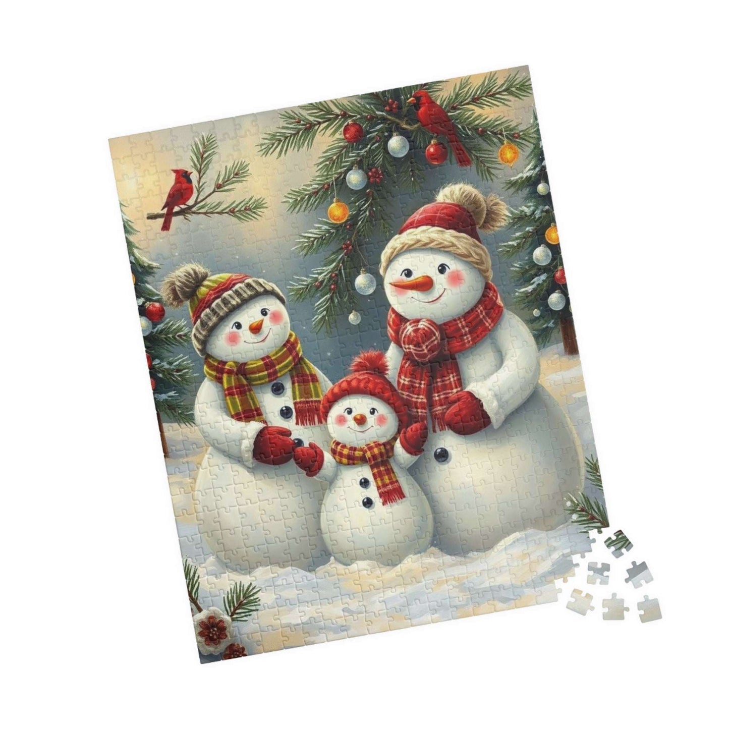 Snowman Family Jigsaw Puzzle for Adults, 110/252/520/1014-piece Christmas Puzzle
