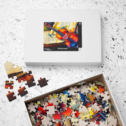 Violin Music Sheets Jigsaw Puzzle - Vintage Style Art, Gift for Musician, Music Teacher & Violin Lover, Brain Teaser, Fun Family Game Night