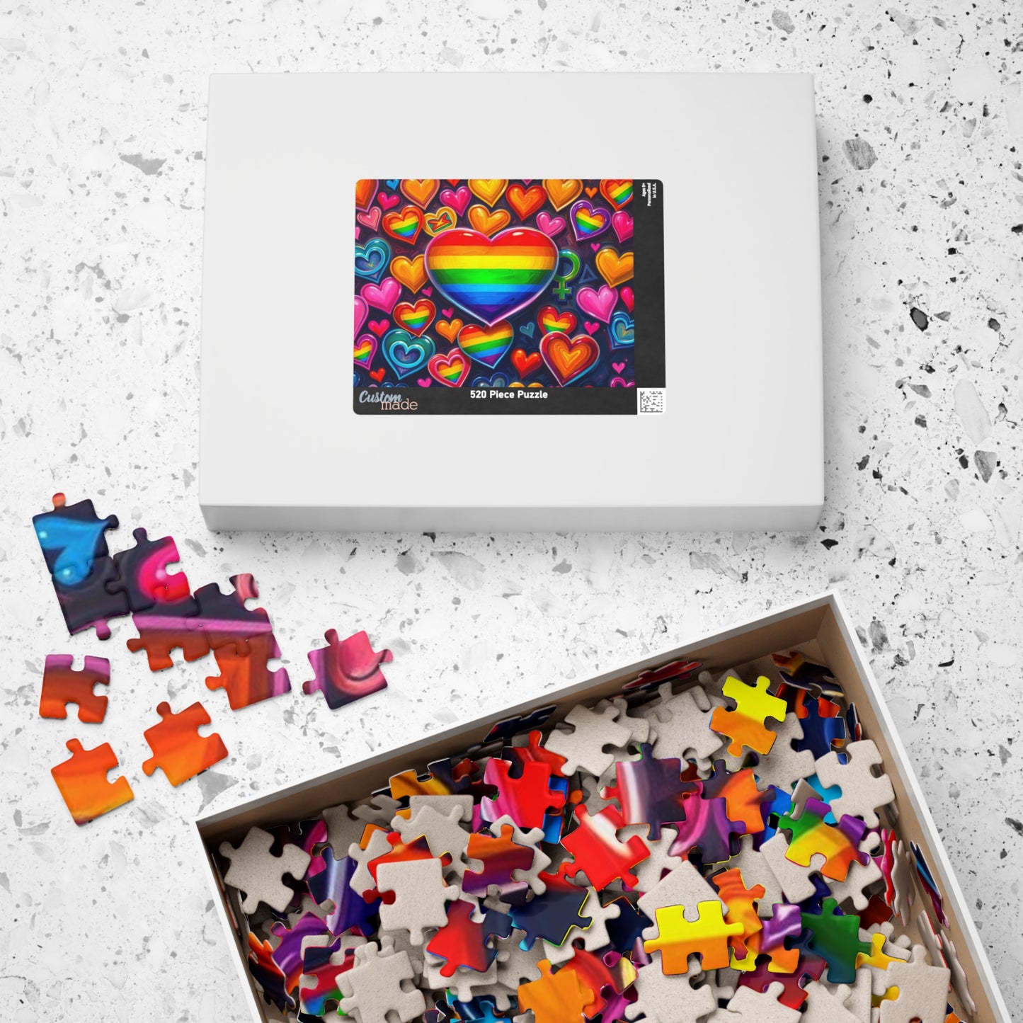 Rainbow Heart Puzzle for Adults - LGBTQ+ Love, Colorful Heart Jigsaw Game, Family Fun, Pride Gift for Puzzle Lovers, Brain Teaser Puzzle The Puzzle Chest