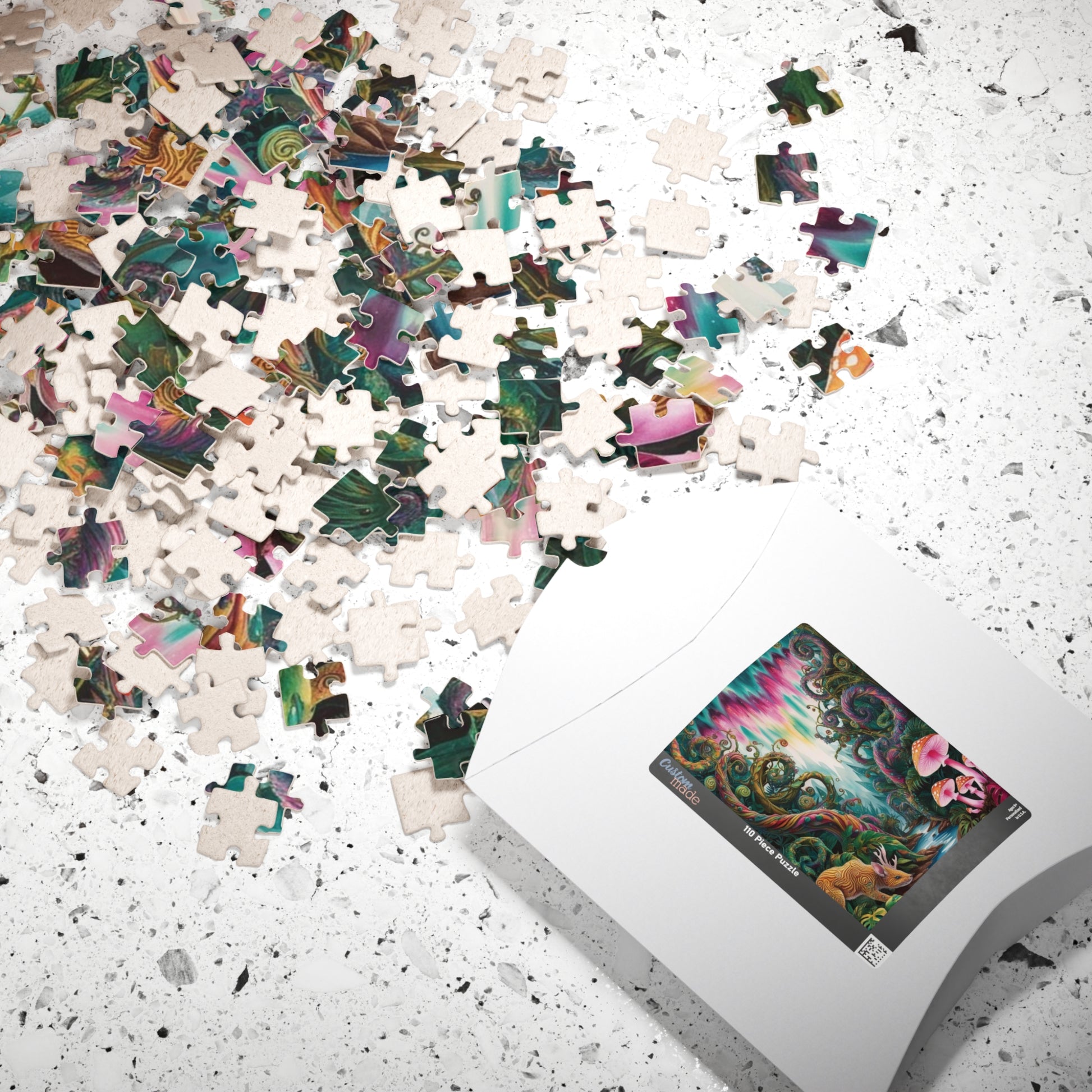 Trippy Jigsaw Puzzle, Vibrant Kaleidoscopic Jungle Scene, Relaxing Solo Game, Puzzle Enthusiasts Entertainment, Puzzling Activity for Adults Puzzle The Puzzle Chest