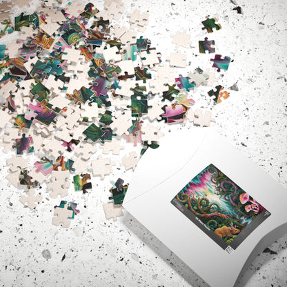 Trippy Jigsaw Puzzle, Vibrant Kaleidoscopic Jungle Scene, Relaxing Solo Game, Puzzle Enthusiasts Entertainment, Puzzling Activity for Adults Puzzle The Puzzle Chest
