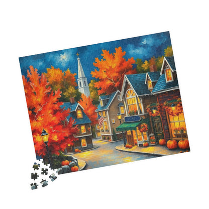 New England Village Jigsaw Puzzle Autumn, Thanksgiving Activity, Mindful Hobby, Family Fun Game, Fall Gift, Seasonal Indoor Entertainment Puzzle The Puzzle Chest