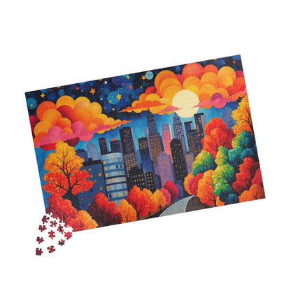 Manhattan New York City Skyline Jigsaw Puzzle | Adult Puzzle Game, Family Activity, Cityscape Puzzling Hobby 1014 pcs (Horizontal) Puzzle The Puzzle Chest