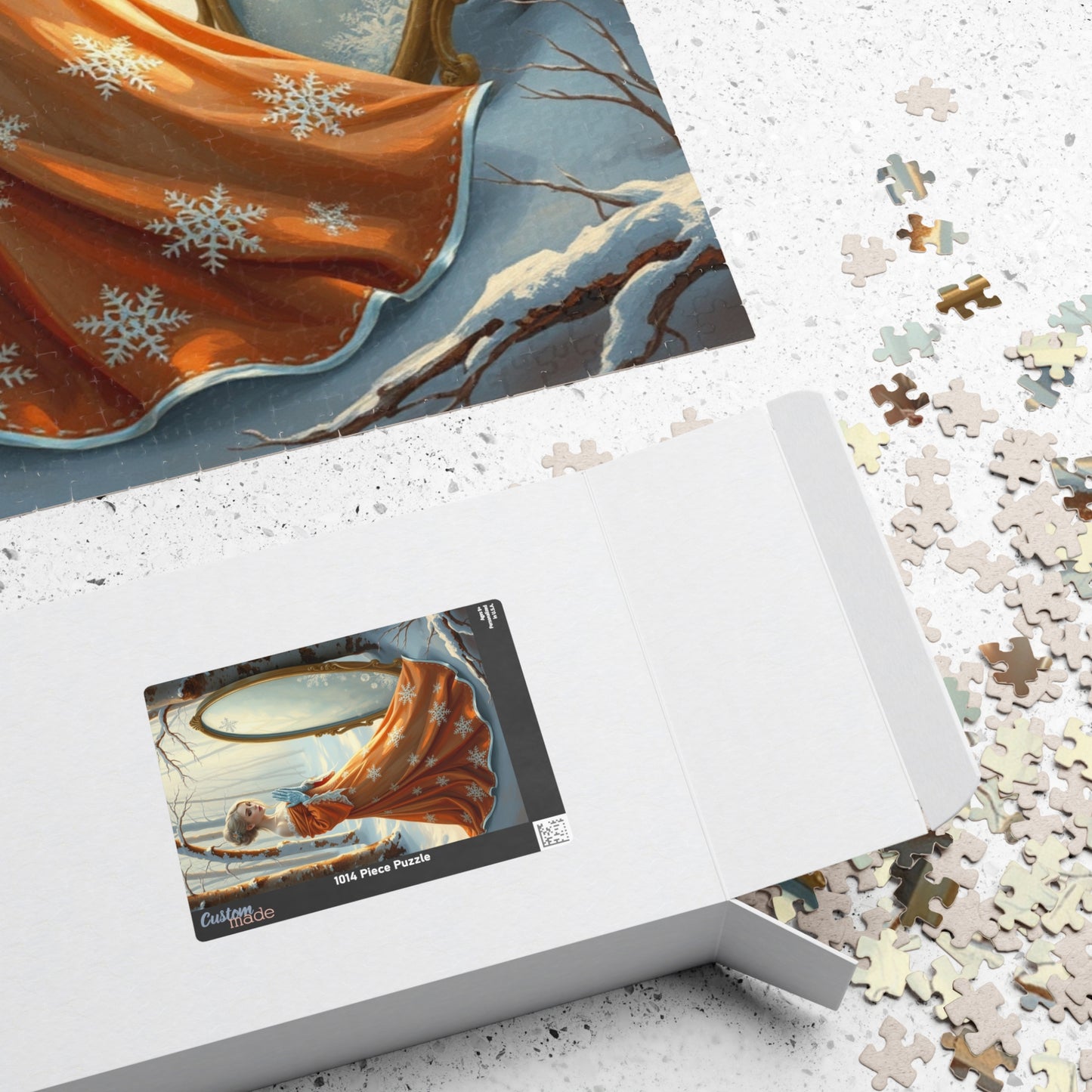 Elegant Frost Spirit Puzzle | Winter Wonderland Jigsaw Game | 110, 252, 520, 1014-piece | Holiday Decor, Family Fun Gift Idea, Cozy Nights