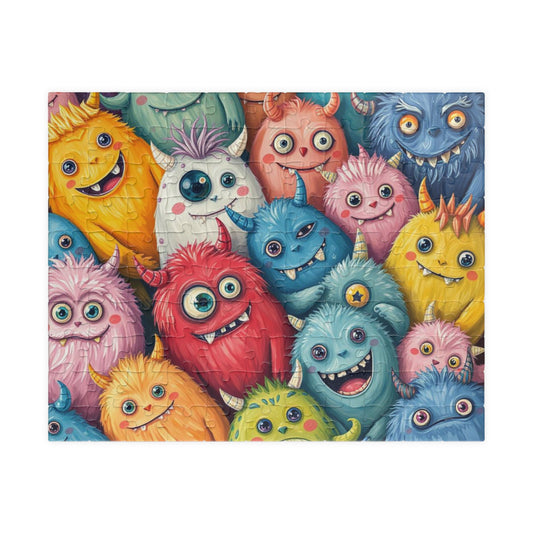 Monster Mash Halloween Puzzle, Colorful Adult Jigsaw Game, Spooky Creatures Activity, Scary Cute Halloween Gift for Friends 110 pcs (Horizontal) Puzzle The Puzzle Chest