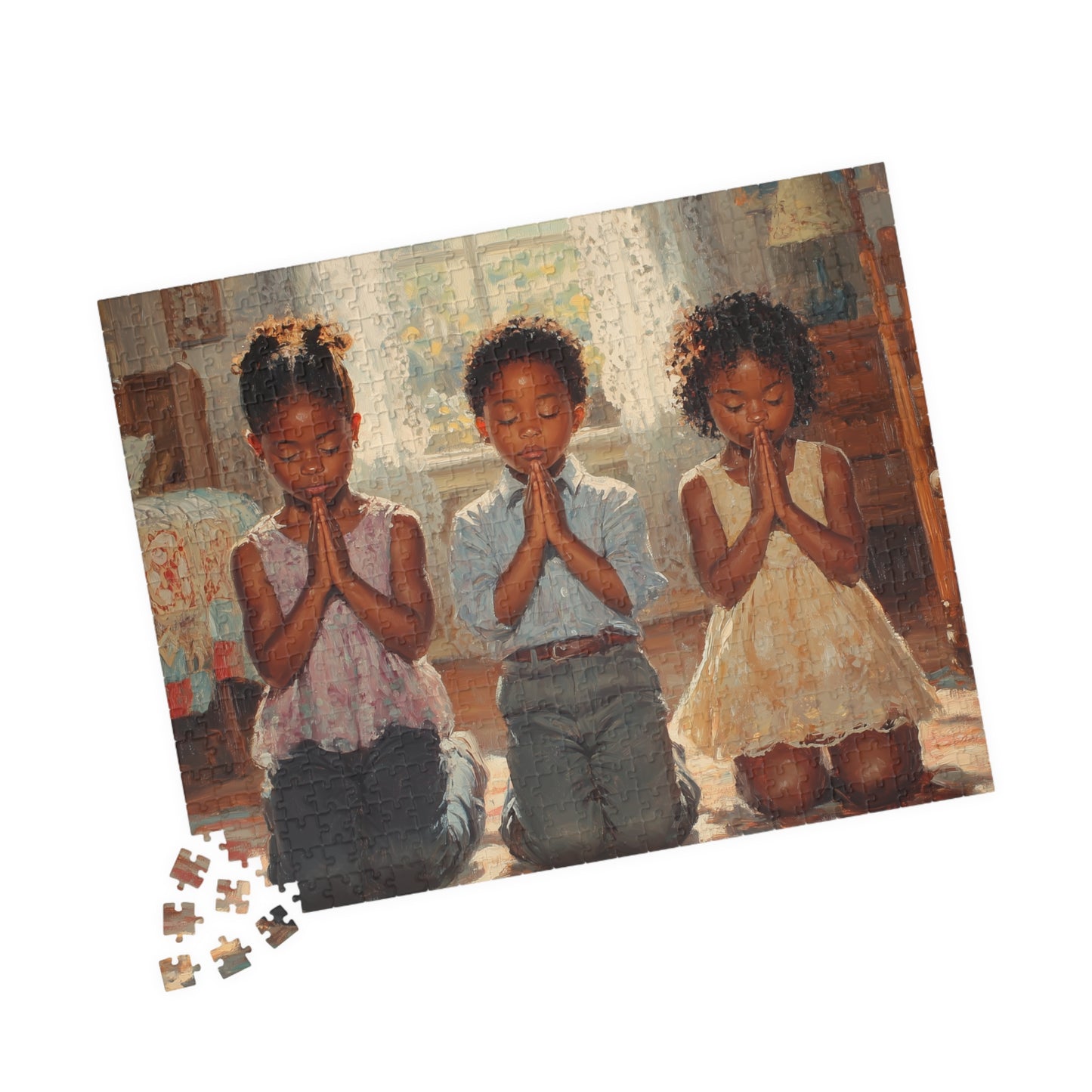 Black Children Praying Puzzle | Afrocentric Jigsaw Game