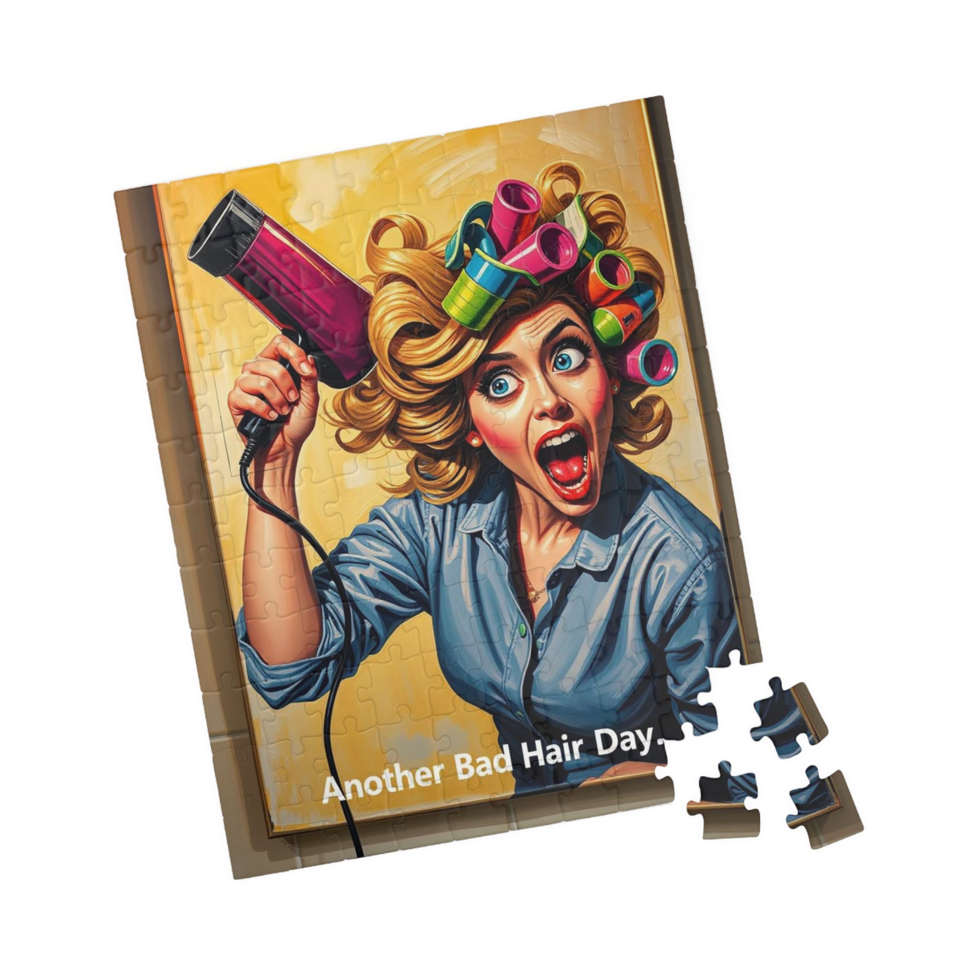 Humorous Pop Art Jigsaw Puzzle - Another Bad Hair Day Fun for Adults, Gift for Friends, Haircut Lovers, Family Game Night Puzzle The Puzzle Chest