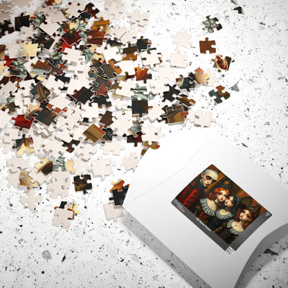 Gothic Art Jigsaw Puzzle, Mysterious Family Dark Art Theme, Perfect for Halloween, Cozy Nights, Family or Solo Fun, Puzzle Enthusiast Gift Puzzle The Puzzle Chest