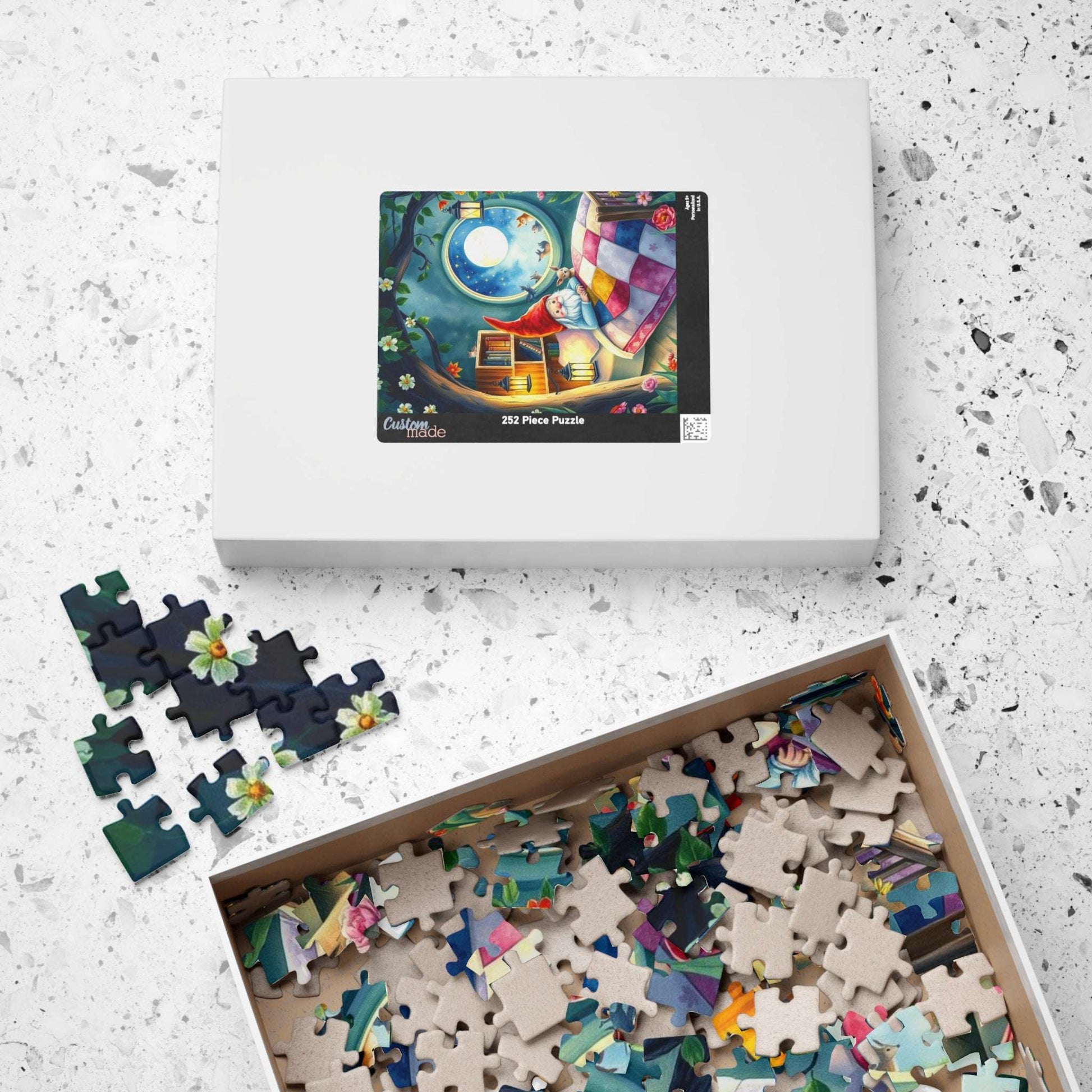 Gnome Dreamland Jigsaw Puzzle - Sleeping Dwarf in Treehouse Bedroom Puzzle The Puzzle Chest