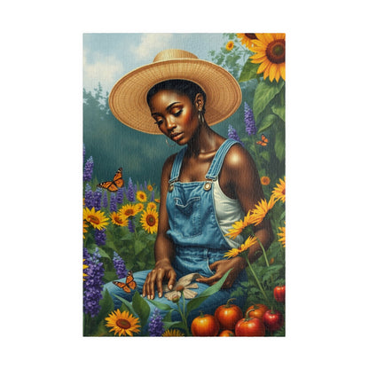 Botanical Black Woman Jigsaw Puzzle, Colorful Garden Scene, Puzzle Lover Gift, Nature Theme, 110-1014 Piece Afrocentric Artwork 1014 pcs (Vertical) Puzzle The Puzzle Chest