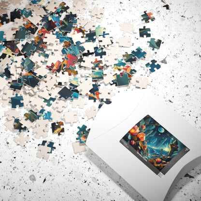 Surreal Biome Jigsaw Puzzle, Luminescent Flora and Geometric Shapes, Brain Teaser, Home Activity, Fantasy Gift Idea for Puzzle Lover, Friend Puzzle The Puzzle Chest