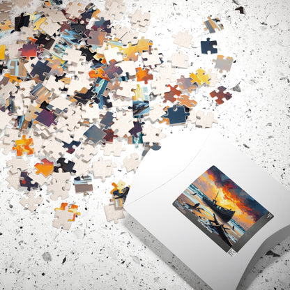 Solitude at the Shore Jigsaw Puzzle, Sunset Landscape Shipwreck, Gothic Puzzle, Dark Art Puzzle, Solo Fun, Game Night, Gift for Puzzle Lover Puzzle The Puzzle Chest