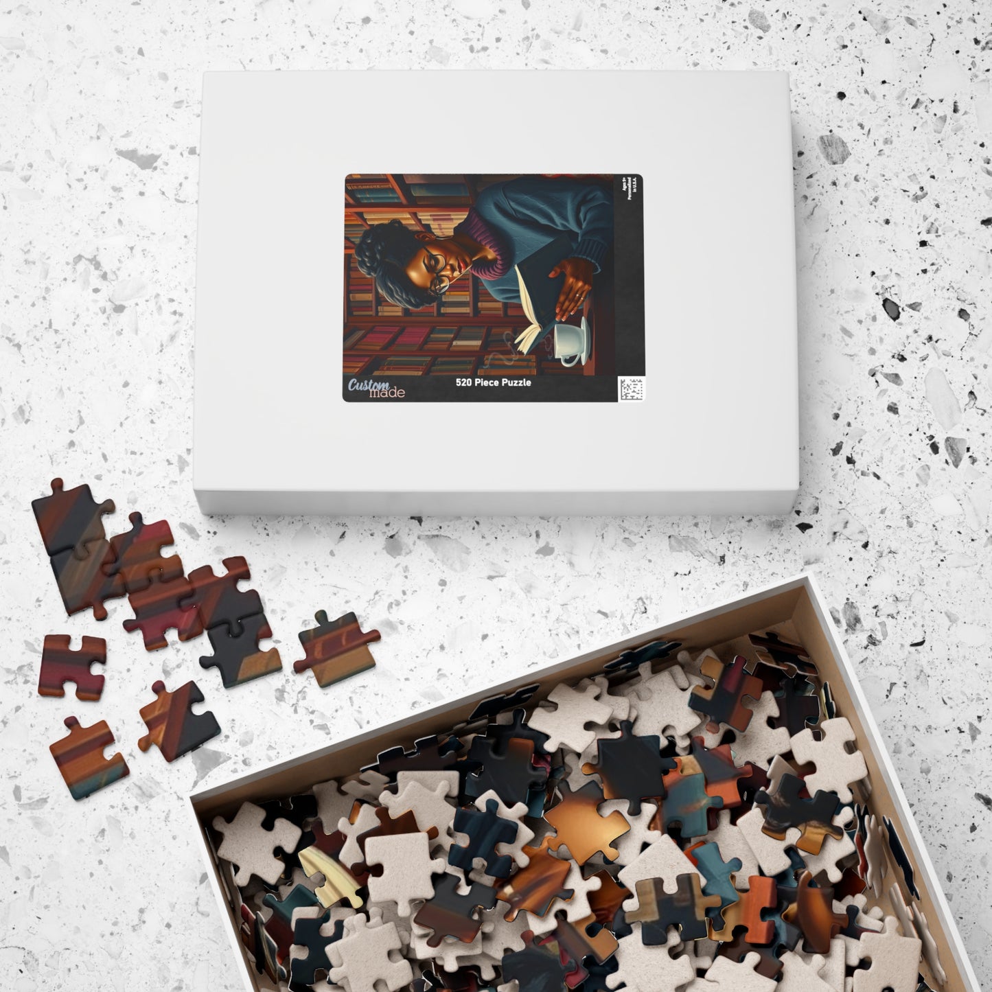 Cozy Afrocentric Reading Puzzle - Black Woman Studying, Perfect Gift for Book Lovers, Relaxing Moments, Family or Solo Fun, Indoor Activity Puzzle The Puzzle Chest