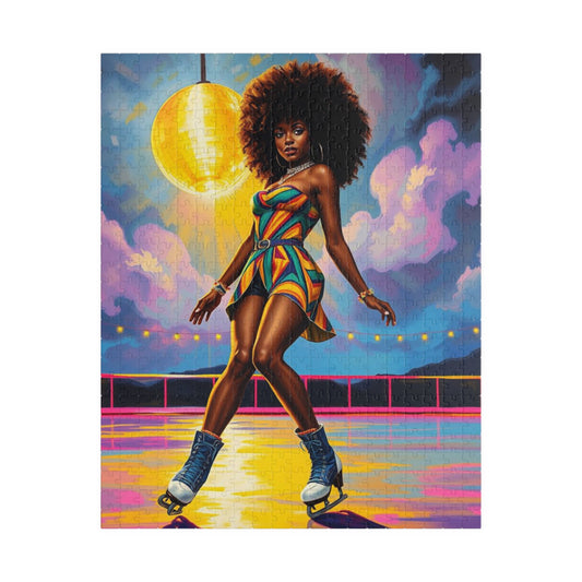 Retro Roller Skating Puzzle - Black Woman Jigsaw | Afrocentric Gift for Skating Enthusiast, Family Game Night, Nostalgic Home Entertainment 520 pcs (Vertical) Puzzle The Puzzle Chest