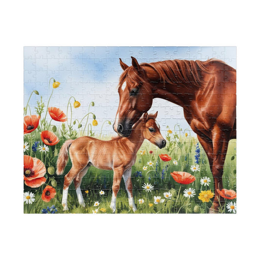 Mare and Foal Jigsaw Puzzle, Game for Horse Lovers Adults Seniors, Mother's Day Gift, Animal Lover Present 252 pcs (Horizontal) Puzzle The Puzzle Chest