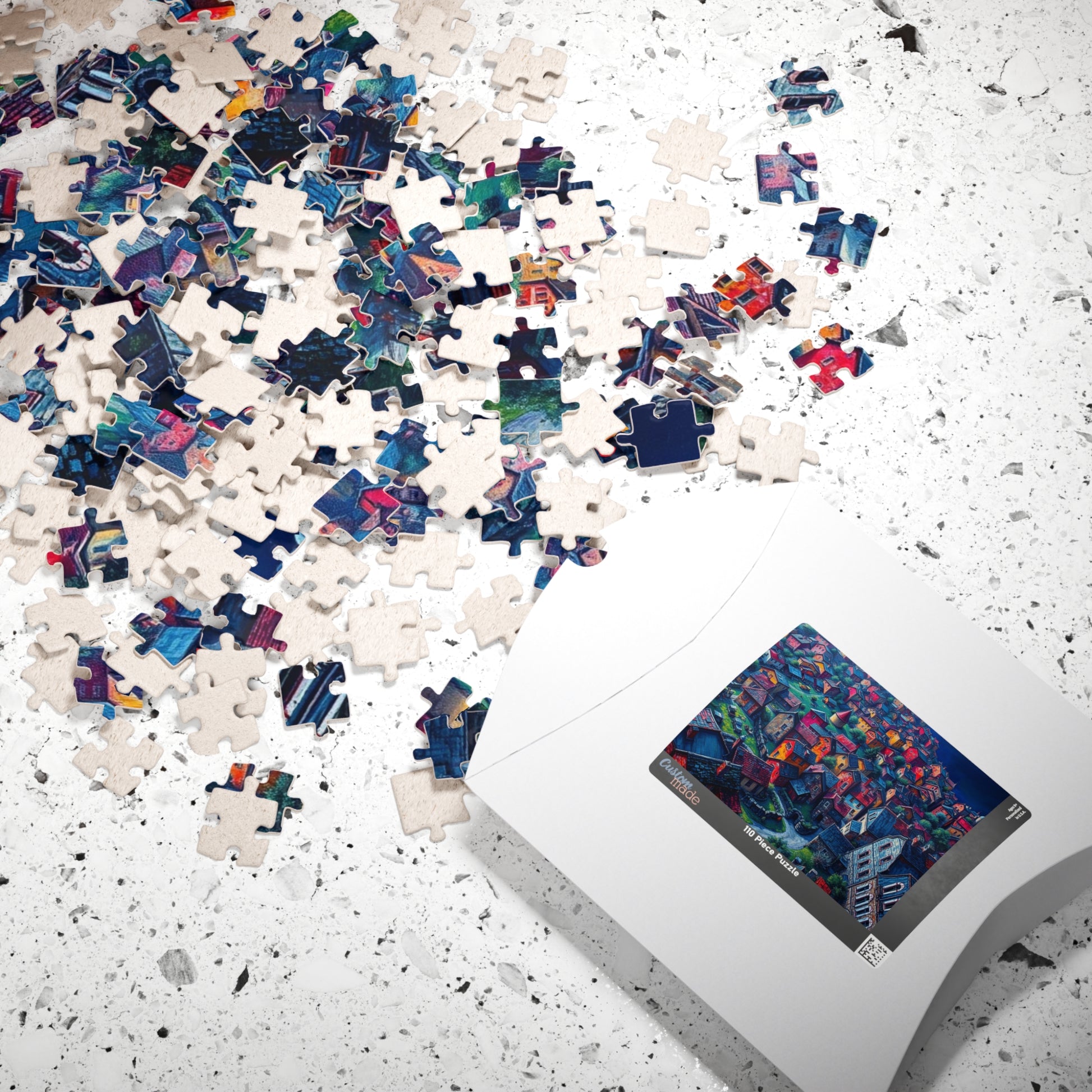 Electric Macro Close-Up Village Puzzle, Vivid Colors 3D Town Challenging, Jigsaw Game (110, 252, 520, 1014-pieces), Gift for Puzzle Fans The Puzzle Chest