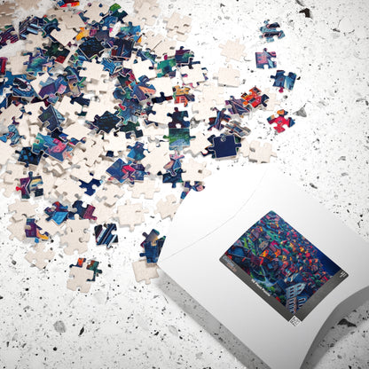 Electric Macro Close-Up Village Puzzle, Vivid Colors 3D Town Challenging, Jigsaw Game (110, 252, 520, 1014-pieces), Gift for Puzzle Fans The Puzzle Chest
