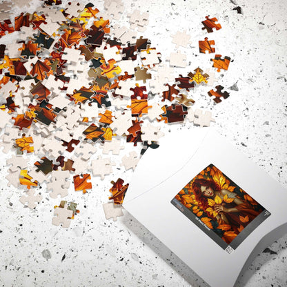 Autumn Leaves Forest Fairy Jigsaw Puzzle, 110, 252, 520, 1014-piece, Cozy Indoor Activity, Gift for Puzzle Lover, Fall Home Decor, Leafy Art Puzzle The Puzzle Chest