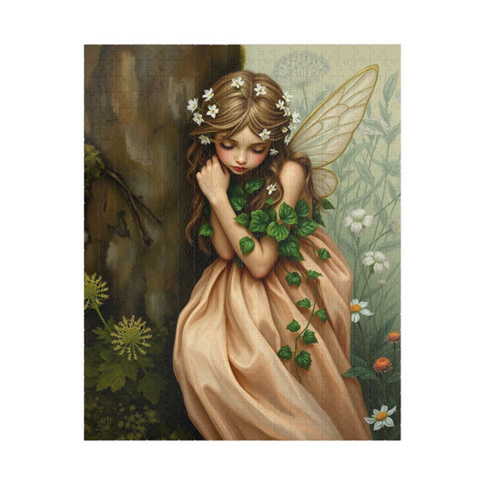 Thoughtful Woodland Fairy Puzzle - Peach Gown, Mossy Tree, Forest Scene, 110-1014 Piece Jigsaw, Gift for Nature Lover, Family Fun Activity