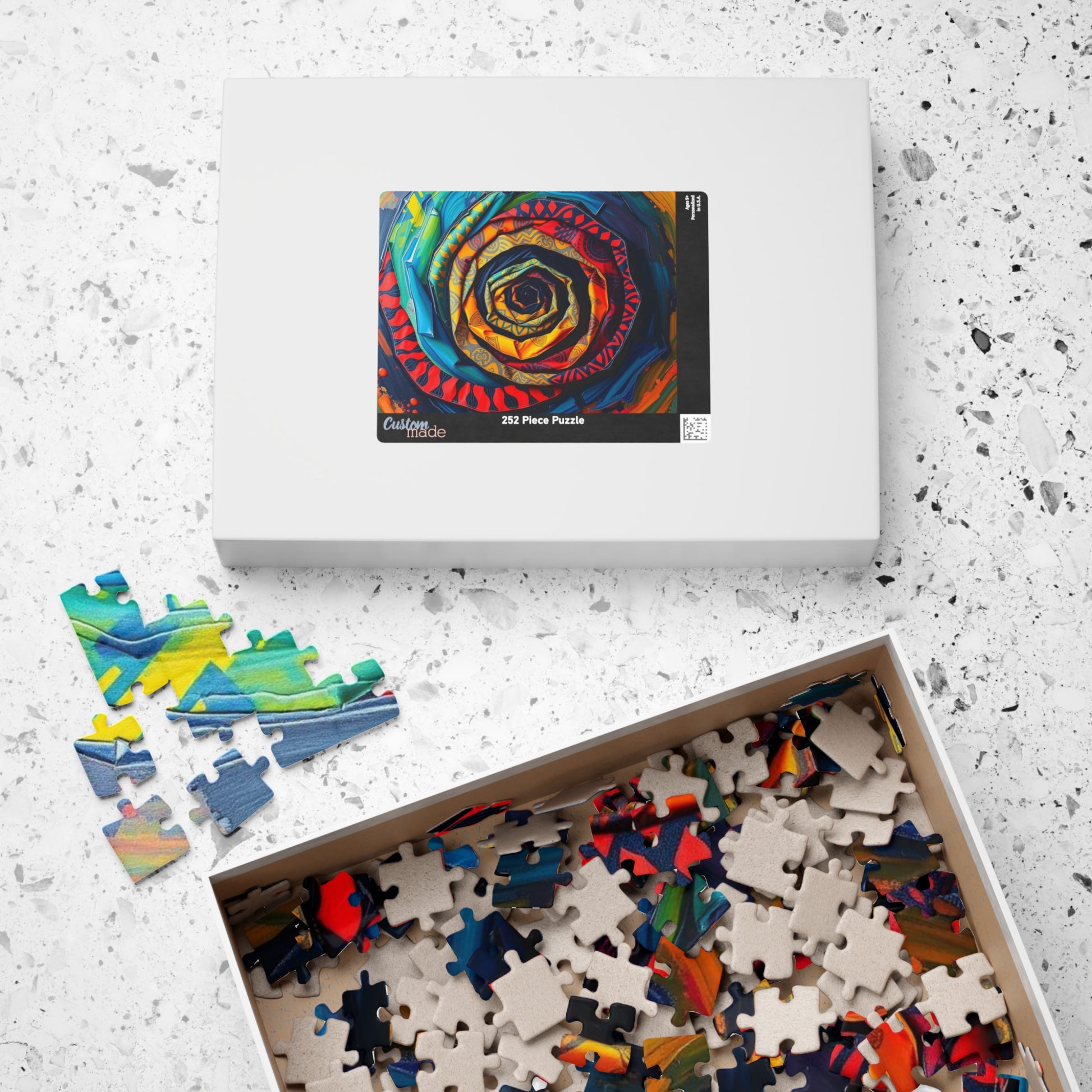 Colorful Spiral Rose Puzzle, 110-1014 pieces Abstract Jigsaw, Stress Relief Game, Gift for Adults, Family Game Night, Mindful Art Therapy Puzzle The Puzzle Chest