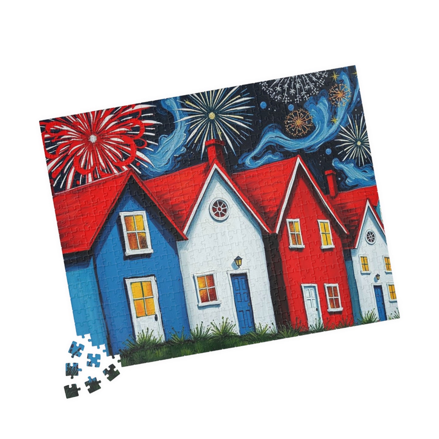 Fireworks Over America Jigsaw Puzzle, Festive Game with Colorful Fireworks for Family Game Night, Holiday Gift, Home Décor, Fun Activity Puzzle The Puzzle Chest