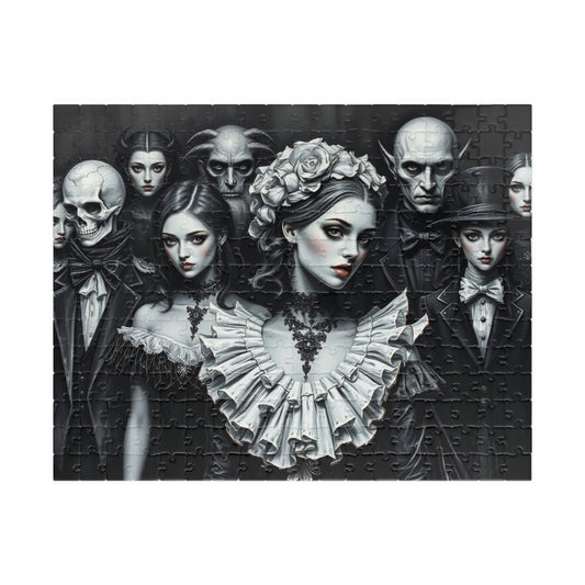 Elegant Gothic Art Puzzle - Enchanting 110/252/520/1014-piece Mystical Collectible, Halloween Gift for Art Lovers, Mindfulness Activity 252 pcs (Horizontal) The Puzzle Chest