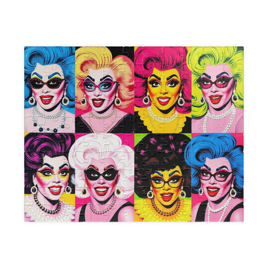 Colorful Drag Queen Puzzle - 110/252/520/1014 Piece Jigsaw - Fun Birthday Gift for Puzzle Lovers, LGBTQ+ Pride, Home Decor, Family Activity 110 pcs (Horizontal) Puzzle The Puzzle Chest