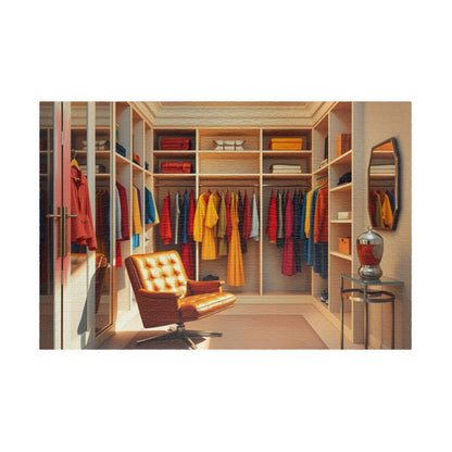 Walk-In Closet Jigsaw Puzzle (110, 252, 520, 1014-piece), Color-coded Clothing, Red Yellow Blue Minimalist Game, Gift for Fashion Lover