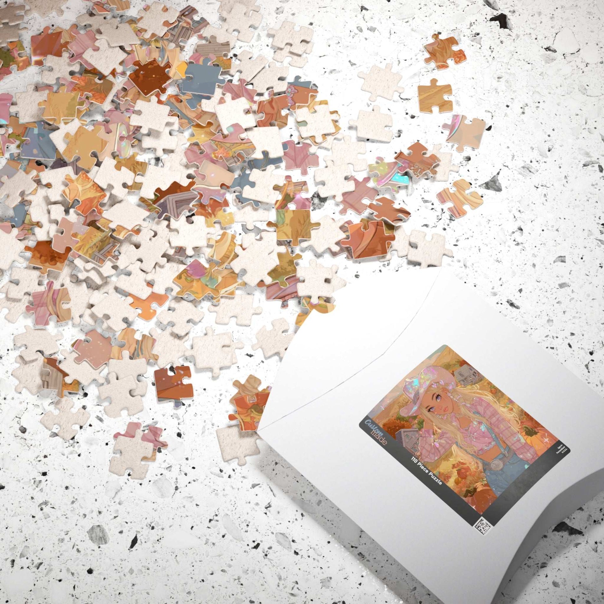 2000s Autumn Cowgirl Jigsaw Puzzle - Glittery Harvest, Retro Y2K Illustration, Holiday Birthday Gift for Puzzle Lover Puzzle The Puzzle Chest
