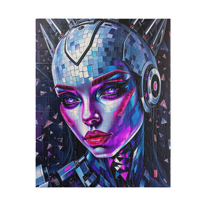 Mosaic Portrait Cybernetic Woman Puzzle, Cyberpunk Female Futuristic Art Jigsaw Game, Puzzle Lover Gift, Brain Teaser, Solo or Family Fun 110 pcs (Vertical) Puzzle The Puzzle Chest