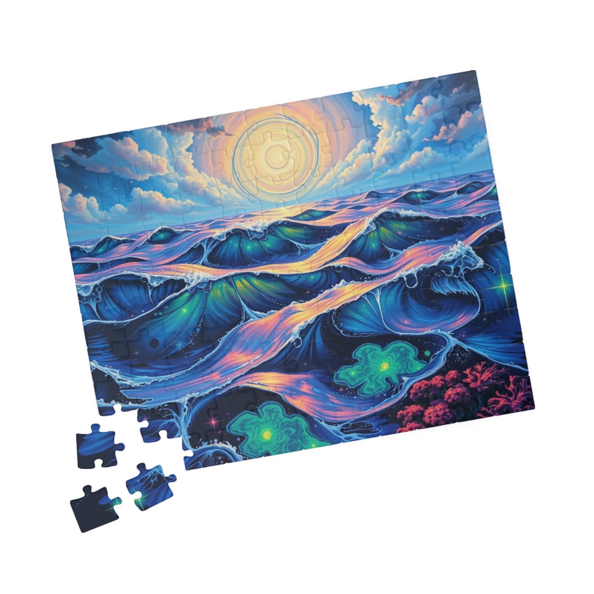Colorful Ocean Waves Jigsaw Puzzle, Beautiful Art Puzzle for Adults, Family Game Night or Solo Fun, Best Unique Holiday Puzzle Lover Gift Puzzle The Puzzle Chest
