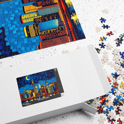 Mosaic Starry Night Skyline Jigsaw Puzzle Puzzle The Puzzle Chest
